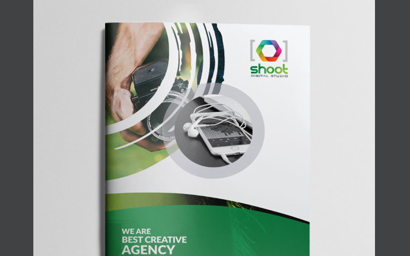 Download Фирменный стиль "Shoot Studio Bifold Brochure - Corporate Identity Template" / Shoot Studio Bifold Brochure - Corporate Identity Template - Фирменный стиль на тему графика creative,design,green,black,template,bifold,brochure,business,bifold,corporate,professional,brochure-design,corporate,clean,bifold-brochure,vector-brochure,indesign,print,inspiration,minimal
