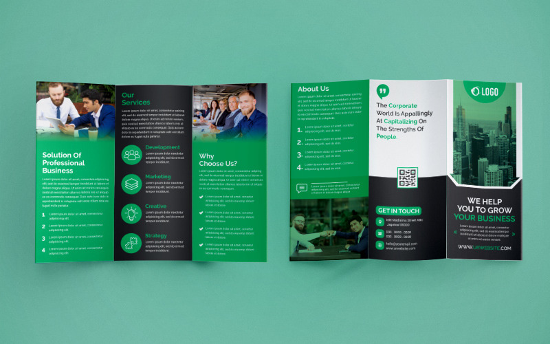 Download Фирменный стиль "Trifold Brochure Design - Corporate Identity Template" / Trifold Brochure Design - Corporate Identity Template - Фирменный стиль на тему графика corporate,business,agency,brochure,trifold,tri-fold,trifoldbrochure,marketing,company,tri,brochuredesign,a4,a4brochure,print-ready,psd,template,professional,internet,creative,usletter