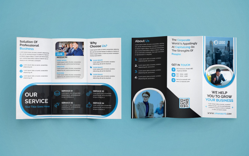 Download Фирменный стиль "Trifold Brochure Design - Corporate Identity Template" / Trifold Brochure Design - Corporate Identity Template - Фирменный стиль на тему графика corporate,business,agency,brochure,trifold,tri-fold,trifoldbrochure,marketing,company,tri,brochuredesign,a4,a4brochure,print-ready,psd,template,professional,internet,creative,usletter