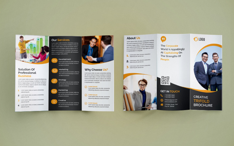Download Фирменный стиль "Trifold Brochure Design - Corporate Identity Template" / Trifold Brochure Design - Corporate Identity Template - Фирменный стиль на тему графика corporate,business,agency,brochure,trifold,tri-fold,trifoldbrochure,marketing,company,tri,brochuredesign,a4,a4brochure,print-ready,psd,template,professional,internet,creative,usletter