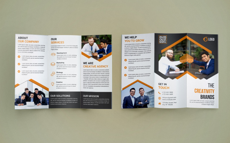 Download Фирменный стиль "Trifold Brochure Design - Corporate Identity Template" / Trifold Brochure Design - Corporate Identity Template - Фирменный стиль на тему графика corporate,business,agency,brochure,trifold,tri-fold,trifoldbrochure,marketing,company,tri,brochuredesign,a4,a4brochure,print-ready,psd,template,professional,internet,creative,usletter