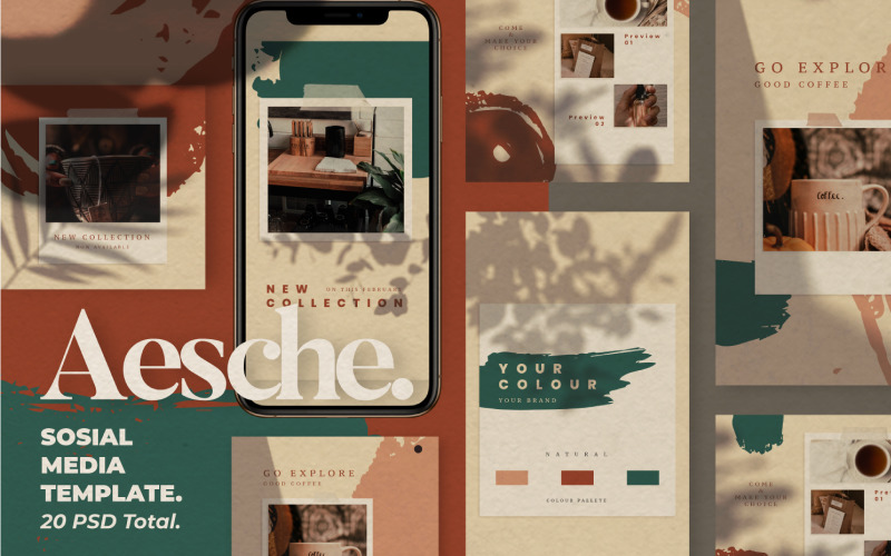Download Шаблон для соцсетей "Aesche Instagram Story _ Post Social Media Template" / Aesche Instagram Story _ Post Social Media Template - Шаблон для соцсетей на тему графика social,media,template,instagram,stories,snapgram,instastory,hype,minimal,fashion,brand,marketing,sale,clean,banner,marketing,multipurpose,page,promotion,retargetingundefined