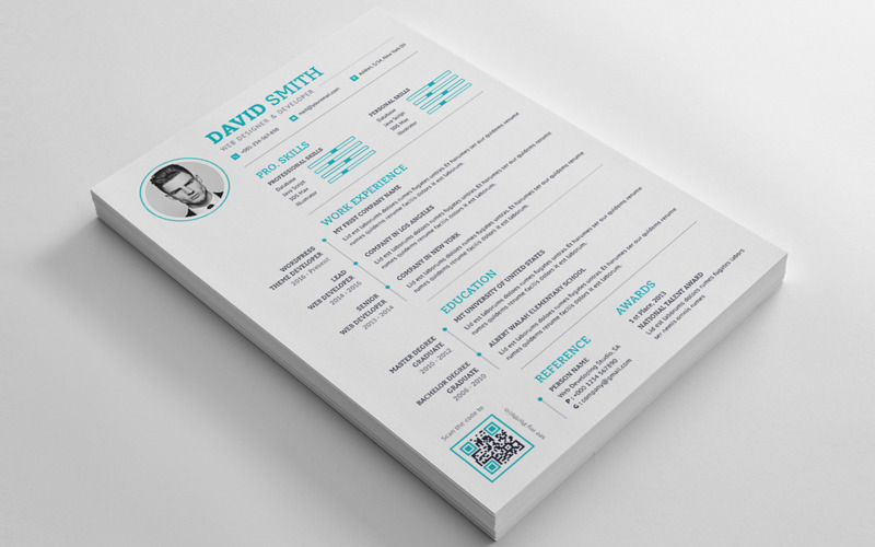 Download Резюме "David Smith Word Resume Template" / David Smith Word Resume Template - Резюме на тему графика resume,cv,clean,creative,word,infographic,modern,professional,student,mac,pages,manager,template,bankers