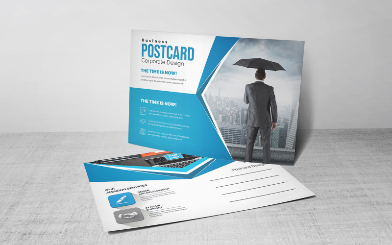Download Фирменный стиль "Geometric Modern Postcard - Corporate Identity Template" / Geometric Modern Postcard - Corporate Identity Template - Фирменный стиль на тему графика blue,design,flyer,graphic,green,landscape,modern,official,print,ready,professional,simple,standard,web,white