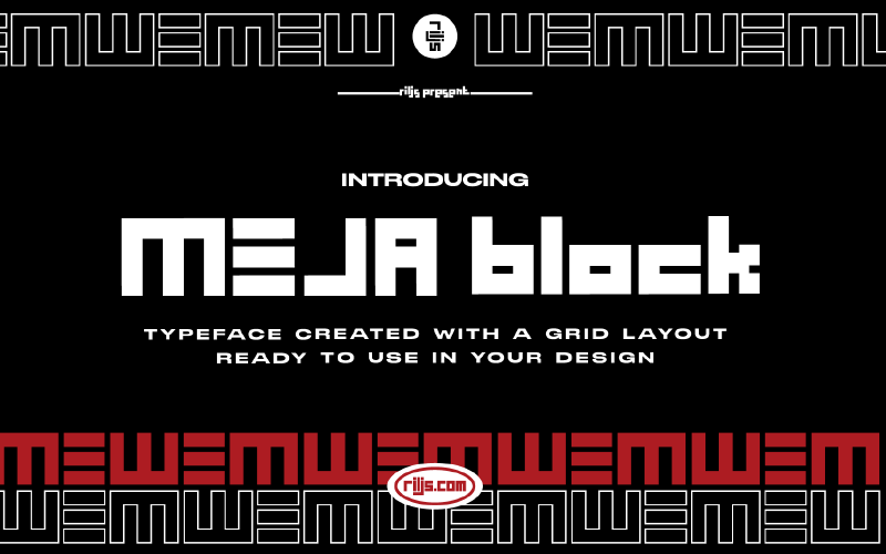 Download Шрифт "MEJA Block Font" / MEJA Block Font - Шрифт на тему графика meja,block,cool,serif,neat,arrangement,letters,this,typeface,look,outstanding,sans,font