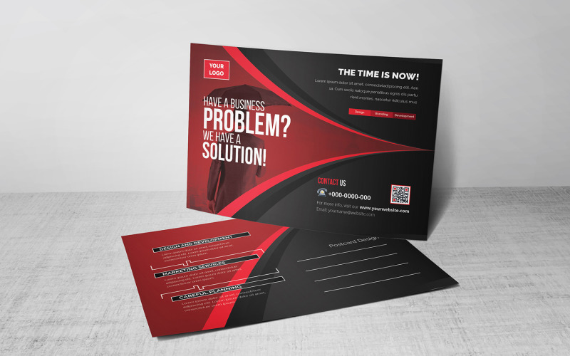 Download Фирменный стиль "Modern Dark Postcard - Corporate Identity Template" / Modern Dark Postcard - Corporate Identity Template - Фирменный стиль на тему графика blue,design,flyer,graphic,green,landscape,modern,official,print,ready,professional,simple,standard,web,white