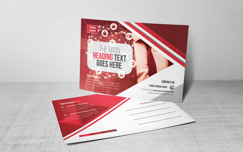 Download Фирменный стиль "Modern Postcard - Corporate Identity Template" / Modern Postcard - Corporate Identity Template - Фирменный стиль на тему графика blue,design,flyer,graphic,green,landscape,modern,official,print,ready,professional,simple,standard,web,white