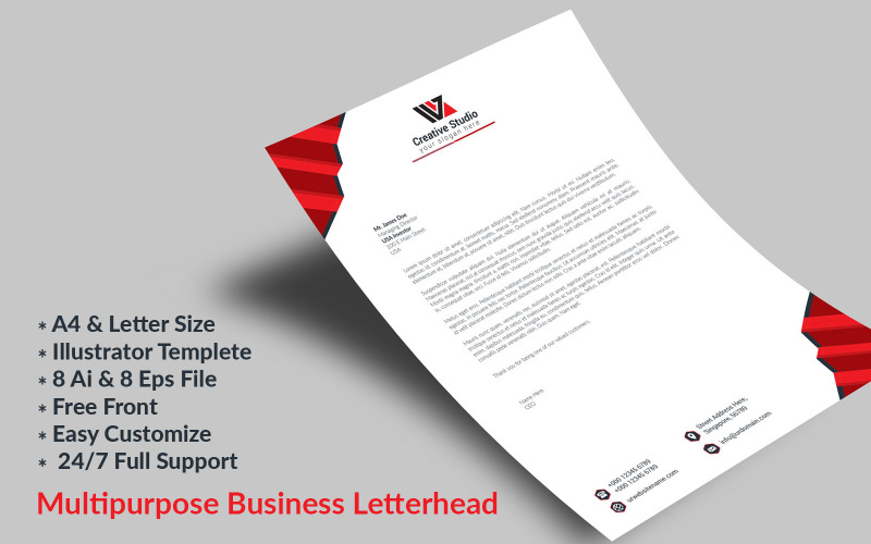 Download Фирменный стиль "Multipurpose Business Letterhead - Corporate Identity Template" / Multipurpose Business Letterhead - Corporate Identity Template - Фирменный стиль на тему графика business,letterhead,printing,professional,design,psd,modern,simple,corporate,creative,envelope,doctor,latest,minimal,card,luxury,medical