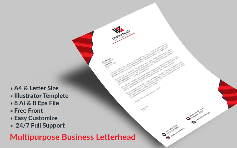 Multipurpose Business Letterhead - Corporate Identity Template