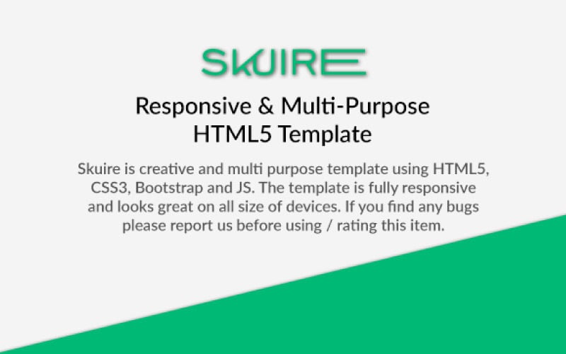 Skuire - Responsive & Multi-Purpose HTML5 Website Template