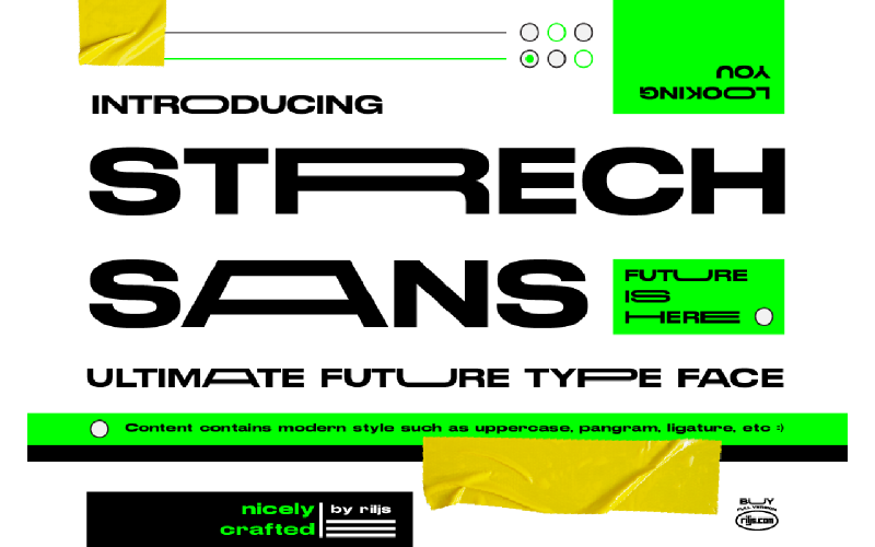 Download Шрифт "Strretch Sans Font" / Strretch Sans Font - Шрифт на тему графика 