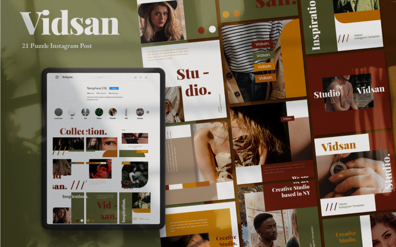 Download Шаблон для соцсетей "Vidsan Puzzle Brand Social Media Template" / Vidsan Puzzle Brand Social Media Template - Шаблон для соцсетей на тему графика social,media,template,instagram,stories,snapgram,instastory,hype,minimal,fashion,brand,marketing,sale,clean,banner,marketing,multipurpose,page,promotion,retargetingundefined