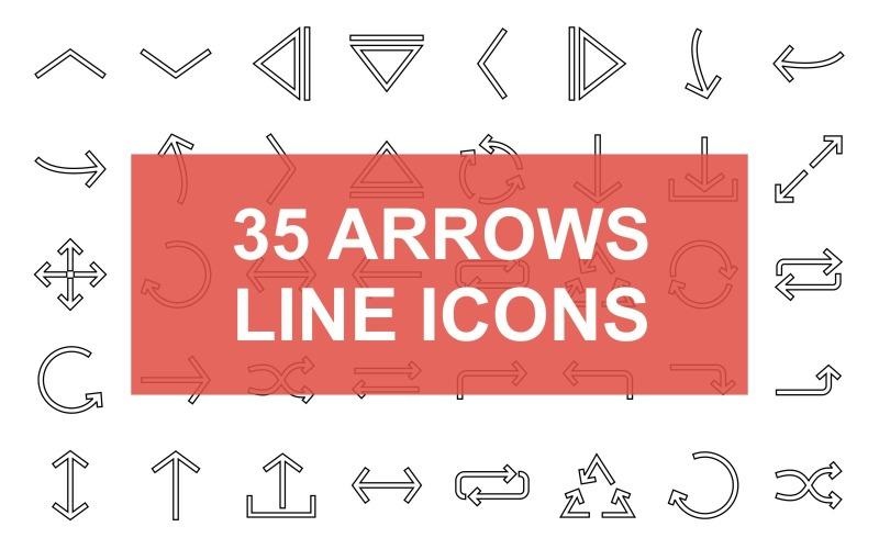 Download Набор иконок "35 Arrows line black Icon Set" / 35 Arrows line black Icon Set - Набор иконок на тему графика arrow,arrows,sign,symbol,symbols,arrow,up,down,back,left,right,next,pointing,cycle,download,fit,to,full,screen,loop