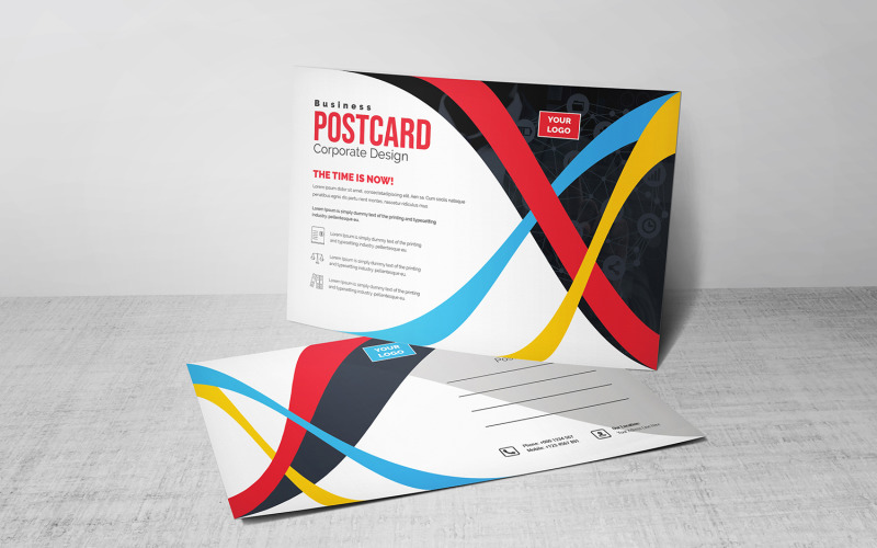 Download Фирменный стиль "Colorful Postcard - Corporate Identity Template" / Colorful Postcard - Corporate Identity Template - Фирменный стиль на тему графика blue,design,flyer,graphic,green,landscape,modern,official,print,ready,professional,simple,standard,web,white