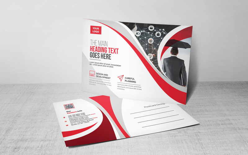 Download Фирменный стиль "Curvy Modern Postcard - Corporate Identity Template" / Curvy Modern Postcard - Corporate Identity Template - Фирменный стиль на тему графика blue,design,flyer,graphic,green,landscape,modern,official,print,ready,professional,simple,standard,web,white