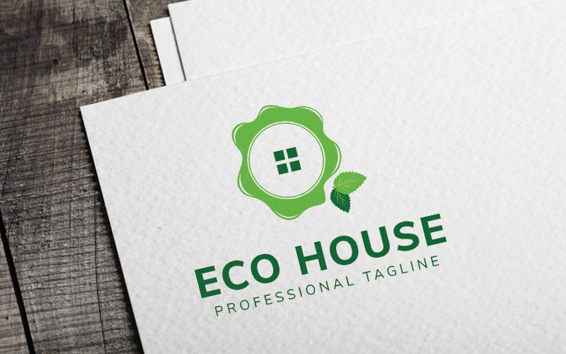 Download Шаблон логотипа "Eco House Logo Template" / Eco House Logo Template - Шаблон логотипа на тему графика company,corporate,design,eco,house,forest,go,green,concept,home,leaf,logo,nature,plant,save,energy,tree,unique,village