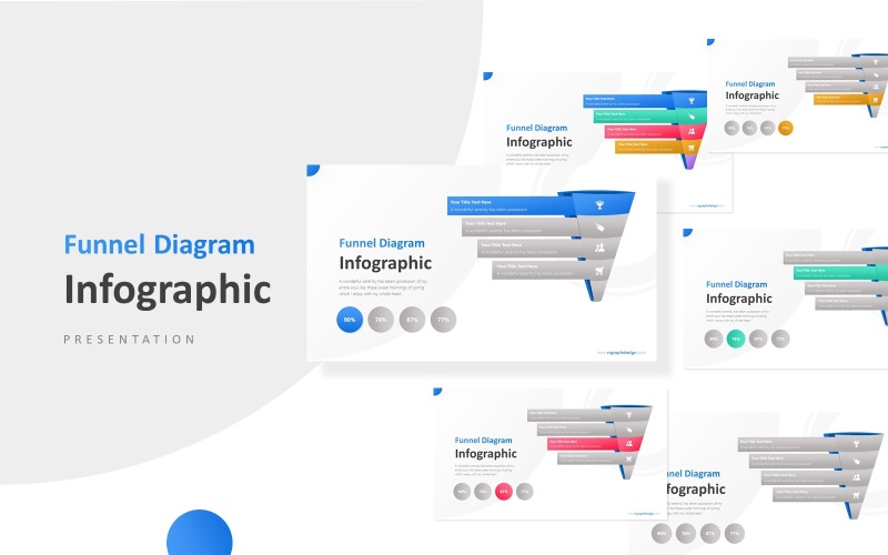 3D-trattdiagram med ikoner Infographic Presentation PowerPoint-mall
