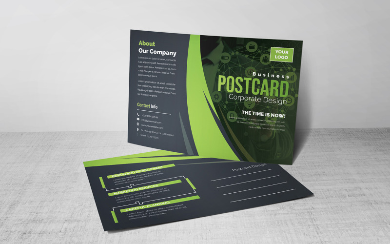 Download Фирменный стиль "Modern Dark Postcard - Corporate Identity Template" / Modern Dark Postcard - Corporate Identity Template - Фирменный стиль на тему графика 