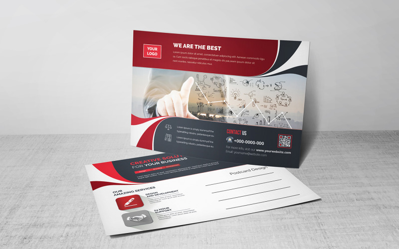 Download Фирменный стиль "Postcard - Corporate Identity Template" / Postcard - Corporate Identity Template - Фирменный стиль на тему графика blue,design,flyer,graphic,green,landscape,modern,official,print,ready,professional,simple,standard,web,white