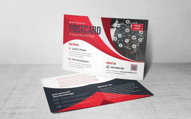 Download Фирменный стиль "Postcard - Corporate Identity Template" / Postcard - Corporate Identity Template - Фирменный стиль на тему графика blue,design,flyer,graphic,green,landscape,modern,official,print,ready,professional,simple,standard,web,white