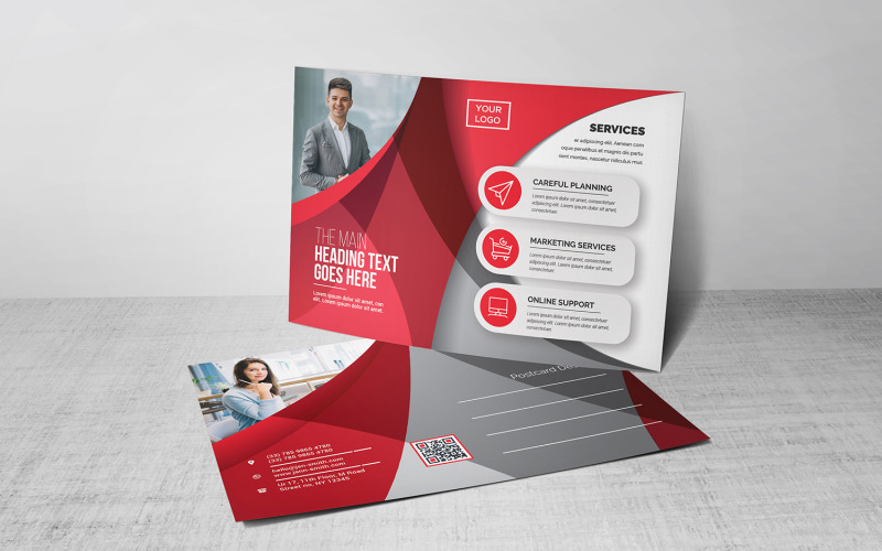 Download Фирменный стиль "Postcard - Corporate Identity Template" / Postcard - Corporate Identity Template - Фирменный стиль на тему графика blue,design,flyer,graphic,green,landscape,modern,official,print,ready,professional,simple,standard,web,white