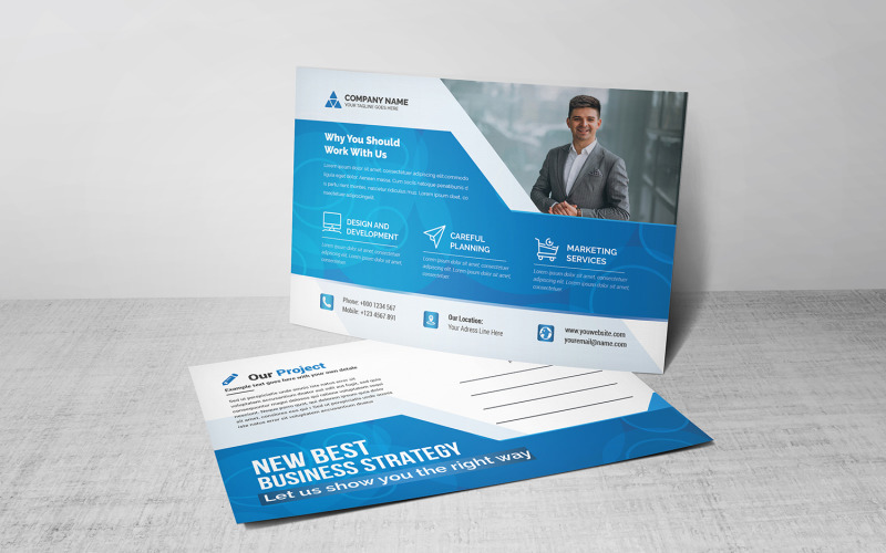 Download Фирменный стиль "Postcard - Corporate Identity Template" / Postcard - Corporate Identity Template - Фирменный стиль на тему графика blue,design,flyer,graphic,green,landscape,modern,official,print,ready,professional,simple,standard,web,white