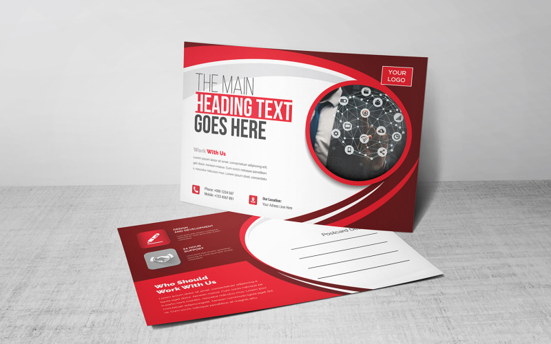 Download Фирменный стиль "Postcard - Corporate Identity Template" / Postcard - Corporate Identity Template - Фирменный стиль на тему графика blue,design,flyer,graphic,green,landscape,modern,official,print,ready,professional,simple,standard,web,white