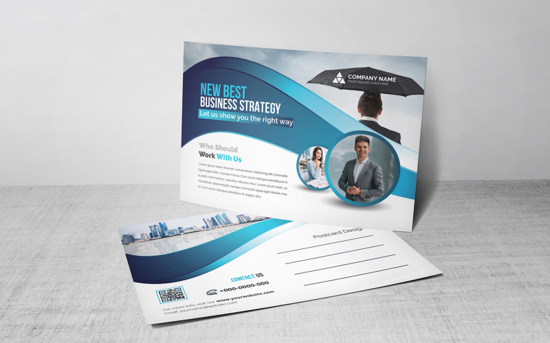 Download Фирменный стиль "Postcard - Corporate Identity Template" / Postcard - Corporate Identity Template - Фирменный стиль на тему графика blue,design,flyer,graphic,green,landscape,modern,official,print,ready,professional,simple,standard,web,white