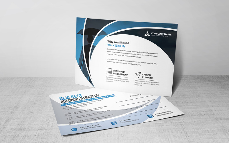 Download Фирменный стиль "Postcard - Corporate Identity Template" / Postcard - Corporate Identity Template - Фирменный стиль на тему графика blue,design,flyer,graphic,green,landscape,modern,official,print,ready,professional,simple,standard,web,white