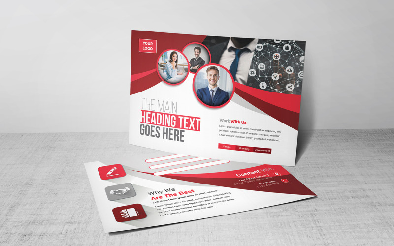 Download Фирменный стиль "Postcard - Corporate Identity Template" / Postcard - Corporate Identity Template - Фирменный стиль на тему графика blue,design,flyer,graphic,green,landscape,modern,official,print,ready,professional,simple,standard,web,white