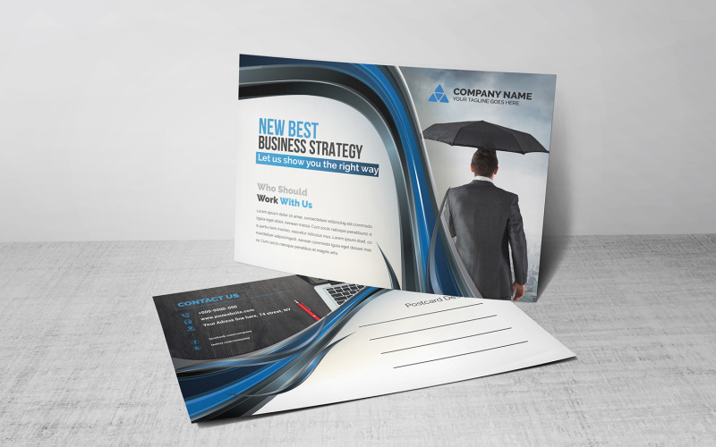 Download Фирменный стиль "Postcard - Corporate Identity Template" / Postcard - Corporate Identity Template - Фирменный стиль на тему графика blue,design,flyer,graphic,green,landscape,modern,official,print,ready,professional,simple,standard,web,white