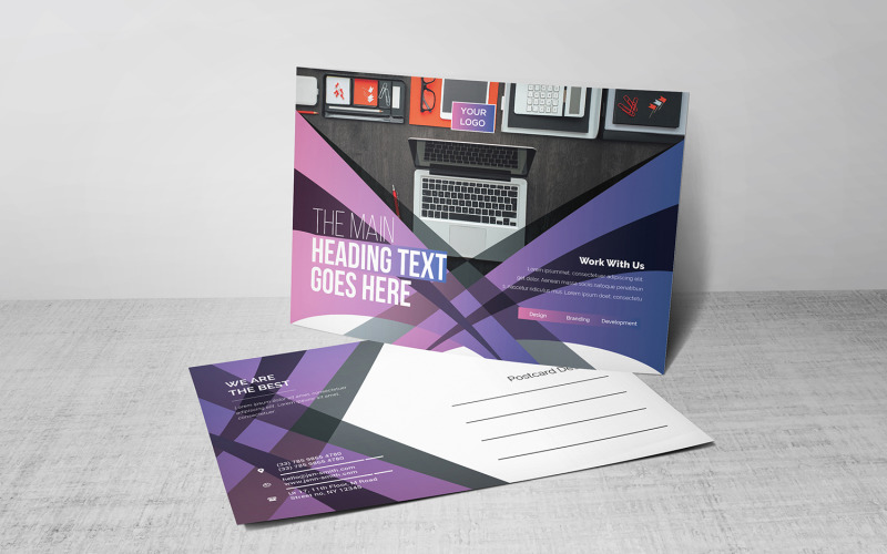 Download Фирменный стиль "Postcard - Corporate Identity Template" / Postcard - Corporate Identity Template - Фирменный стиль на тему графика blue,design,flyer,graphic,green,landscape,modern,official,print,ready,professional,simple,standard,web,white