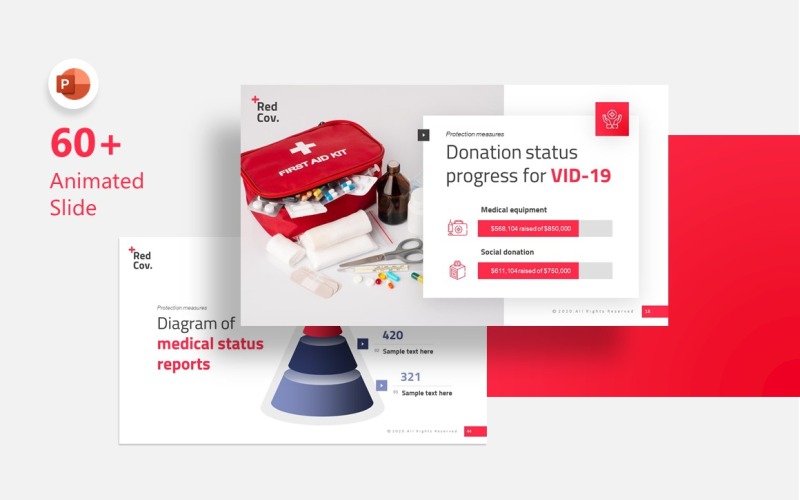 Redcov+ tudományos bemutató PowerPoint sablon