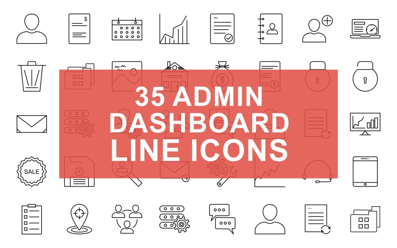 Download Набор иконок "35 Admin Dashboard Line Black Icon Set" / 35 Admin Dashboard Line Black Icon Set - Набор иконок на тему графика admin,dashboard,business,roles,billing,calendar,charts,checklist,contacts,create,user,delete,file,manager,gallery,home,income,invoices,login,logout