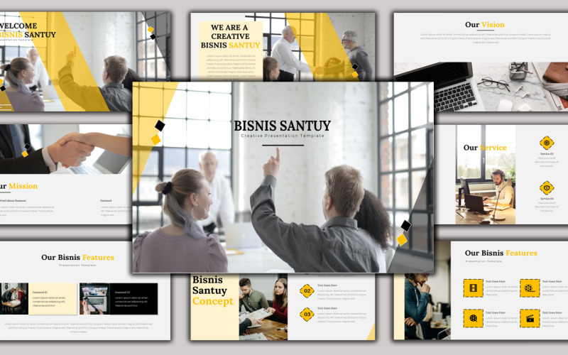 Bisnis Santuy - PowerPoint-Vorlage für kreatives Geschäft
