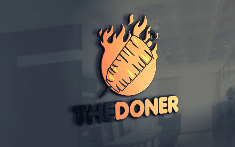 Download Шаблон логотипа "DONER Logo Template" / DONER Logo Template - Шаблон логотипа на тему графика doner,logo,template,kebab,shawarma,bistro,cafe