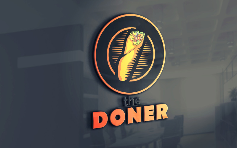 Download Шаблон логотипа "DONER Logo Template" / DONER Logo Template - Шаблон логотипа на тему графика doner,logo,template,kebab,shawarma,bistro,cafe