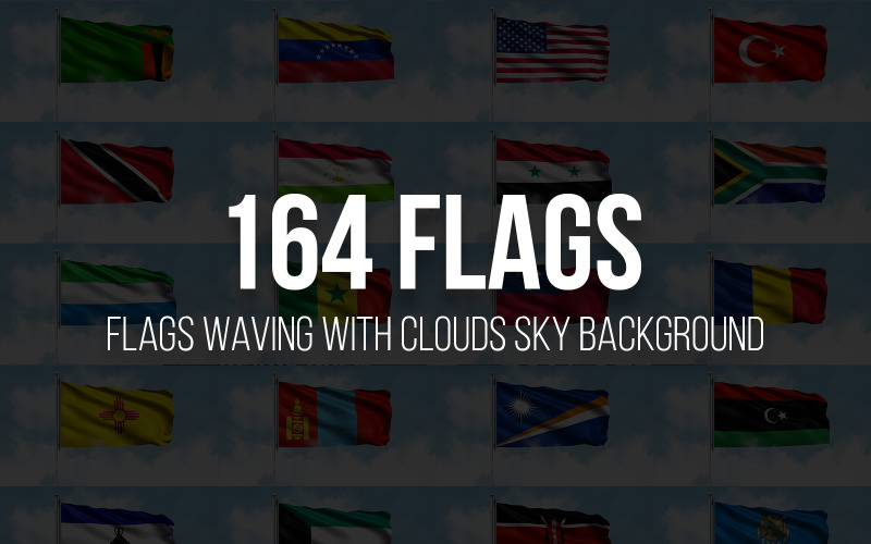 Download Background "Flags Waving with Clouds Sky Background" / Flags Waving with Clouds Sky Background - Background на тему графика countries,country,earth,fabric,flag,flags,nation,wind,world,background,sky,clouds,cloud,wave,us,africa,asia,europe,america,corporate