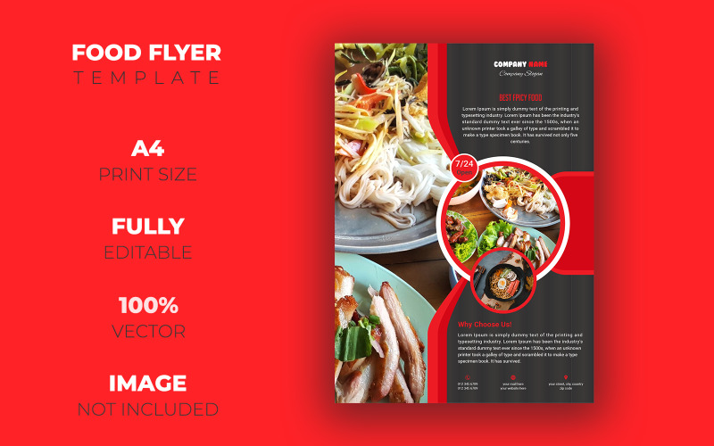 Download Фирменный стиль "Food Flyer Design - Corporate Identity Template" / Food Flyer Design - Corporate Identity Template - Фирменный стиль food,flyer,restaurant,menu,poster,business,advertising,burger,cafe,cake,chocolate,creative,design,dinner,drink,fast,template,modern,print,promotion