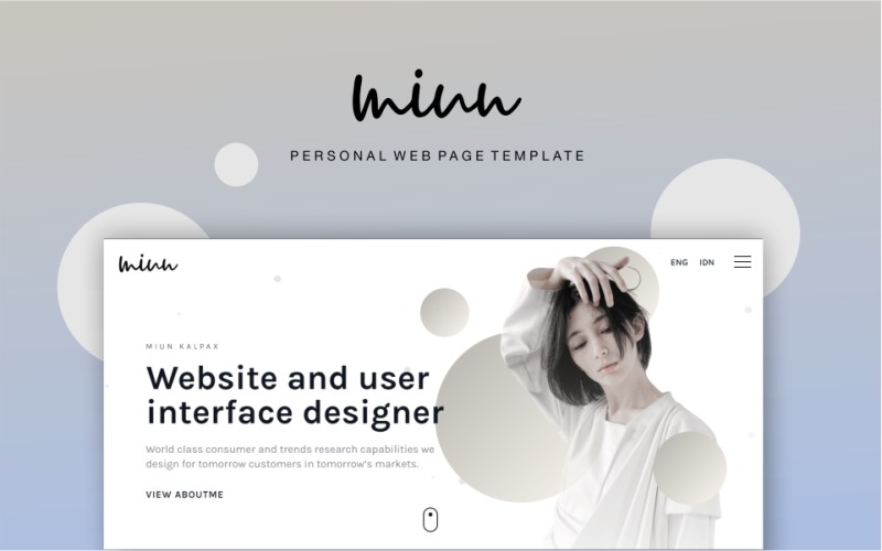 Modello di sito Web della pagina Web personale di Miun