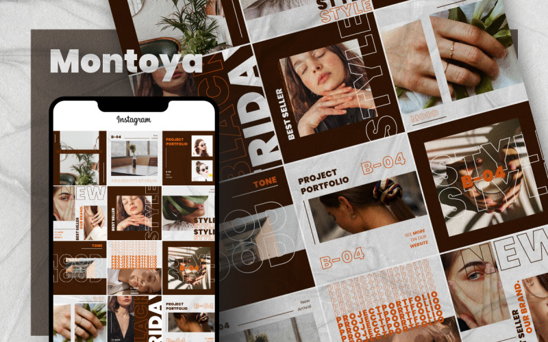 Download Шаблон для соцсетей "Montoya - Instagram Post Social Media Template" / Montoya - Instagram Post Social Media Template - Шаблон для соцсетей на тему графика banner,banners,post,insta,instagram,instagram,pack,template,social,kit,social,media,pack,aesthetic