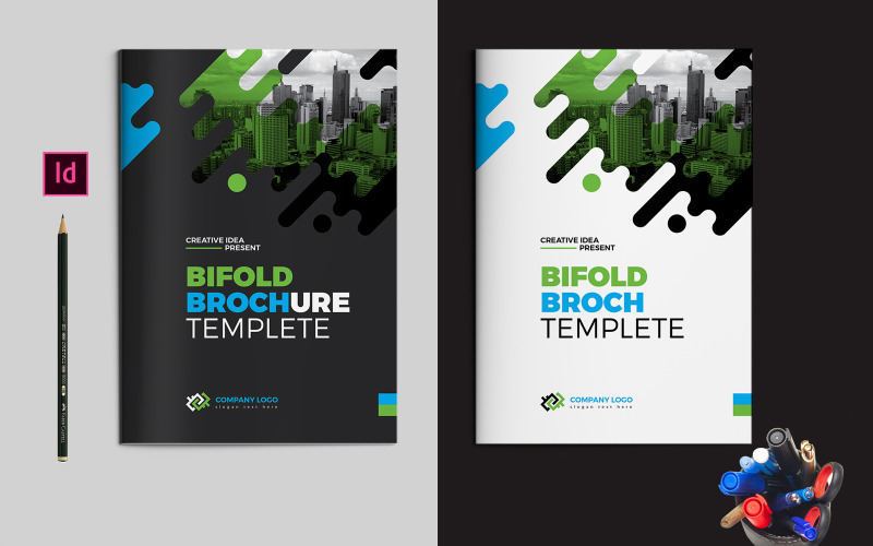 Download Фирменный стиль "Bi-fold Brochure - Corporate Identity Template" / Bi-fold Brochure - Corporate Identity Template - Фирменный стиль на тему графика bi-fold,brochure,template,cover,design,creative,leflet,flyer,corporate,indesign,book,report,company