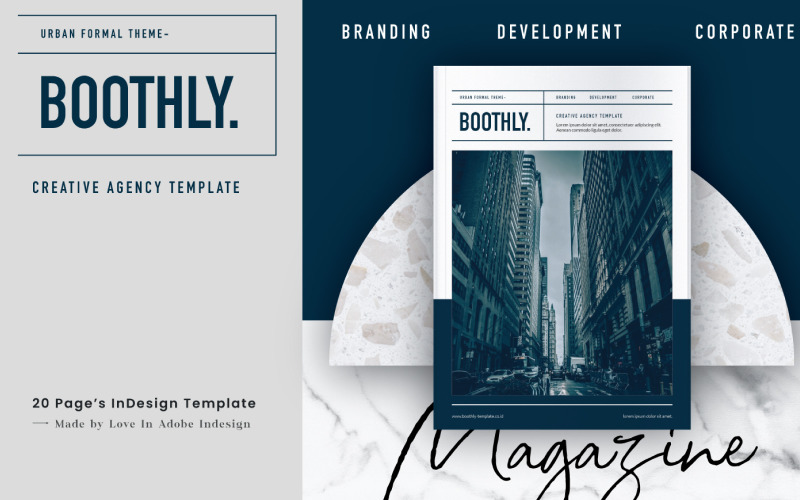 Download Magazine Template "BOOTHLY CREATIVE AGENCY Magazine Template" / BOOTHLY CREATIVE AGENCY Magazine Template - Magazine Template на тему графика a4,adobe,business,catalog,clean,creativepreneur,indesign,layout,magazine,minimalist,modern,print,printable,professional,template,usletter,workbook,niches,pitch,deck
