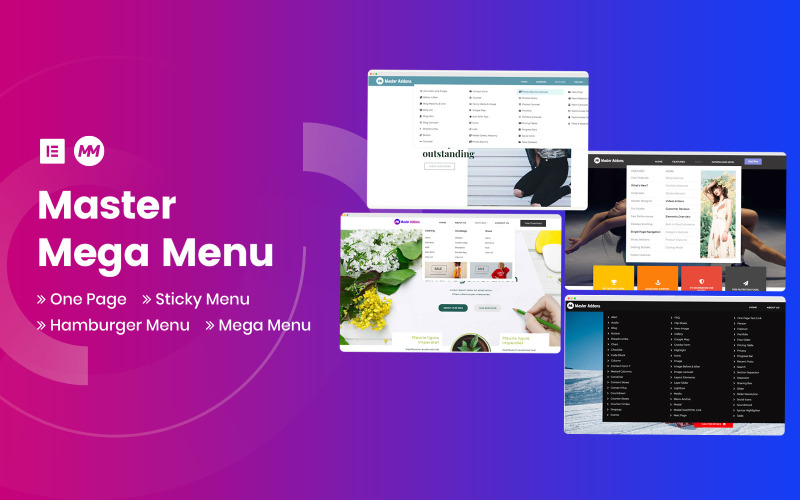 Elementor WordPress Eklentisi için Mega Menü