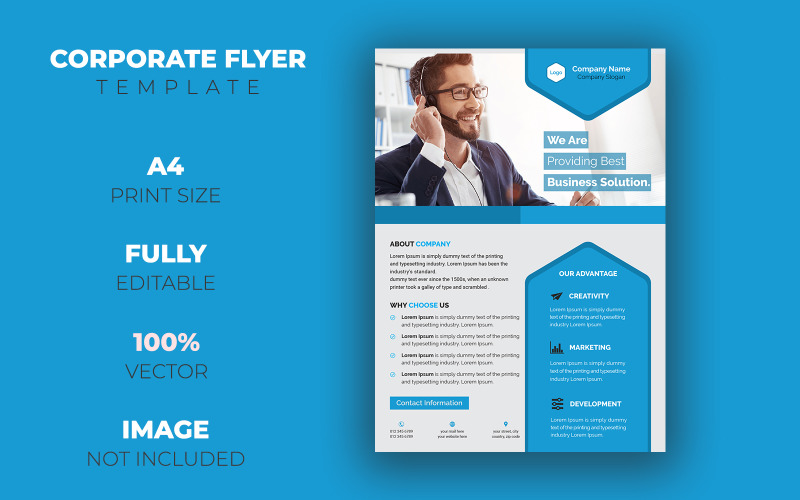 Download Фирменный стиль "Flyer Design - Corporate Identity Template" / Flyer Design - Corporate Identity Template - Фирменный стиль corporate,flyer,design,graphic,ads,minimal,creative,custom,real,estate,professional,modern,clean,brochure,poster,page,blue,a4,property,home