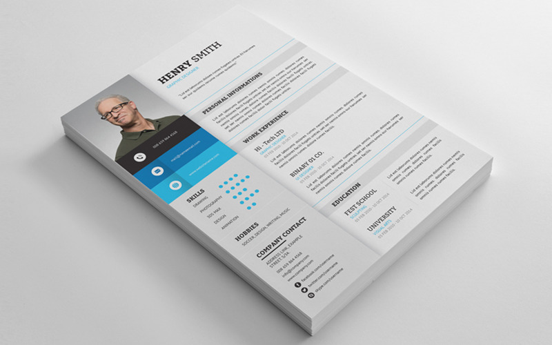 Download Резюме "Henry Smith Word Resume Template" / Henry Smith Word Resume Template - Резюме на тему графика resume,cv,clean,creative,word,infographic,modern,professional,student,mac,pages,manager,template,bankers