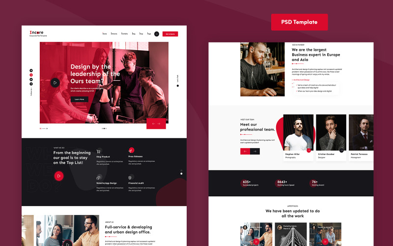 Incore - Corporate PSD-sjabloon