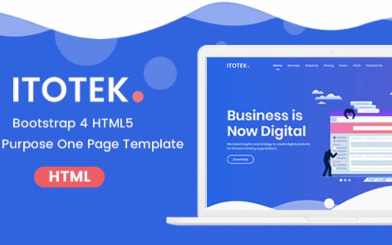 Modèle de page de destination polyvalent Bootstrap 4 HTML 5