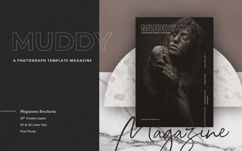Download Magazine Template "MUDDY Magazine Template" / MUDDY Magazine Template - Magazine Template на тему графика a4,adobe,business,catalog,clean,creativepreneur,indesign,layout,magazine,minimalist,modern,print,printable,professional,template,usletter,workbook,niches,pitch,deck