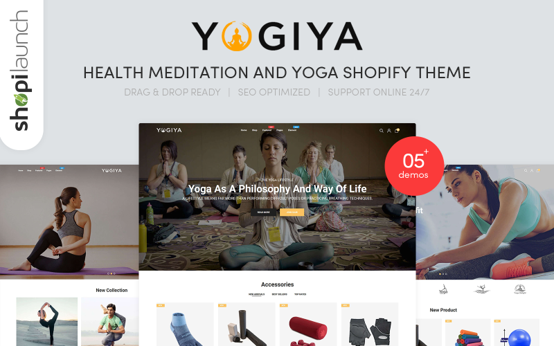 Yogiya - Hälsmeditation och Yoga Shopify-tema